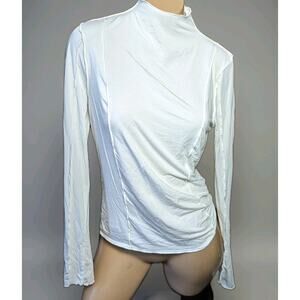 Sweaty Betty White Sheer Contrast Seams Y2K Base Layer Sz Small